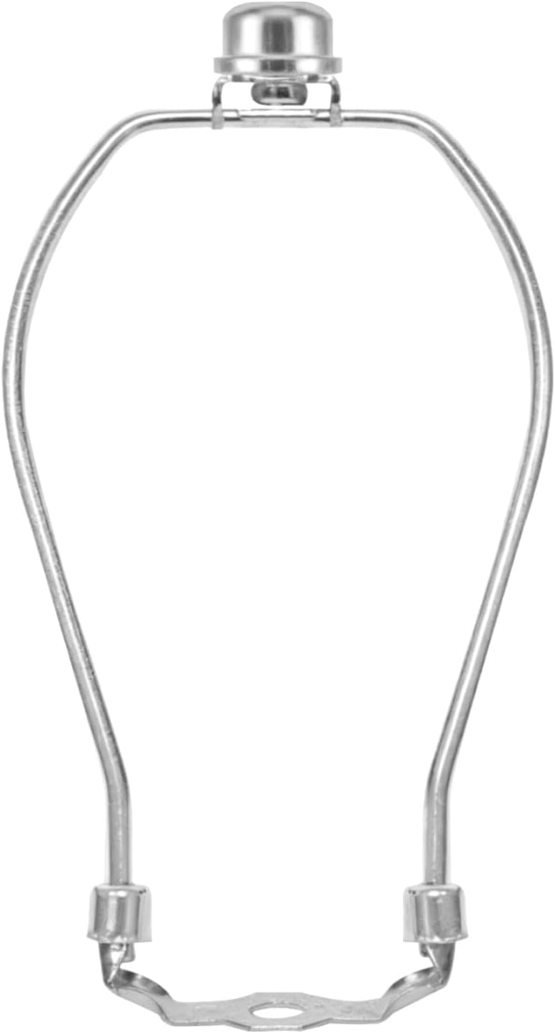 OMOBANU 6 Inch Antique Silver Lamp Shade Harp Holder - Detachable Lamp Shade Holder Replacement with Standard Harp Saddle & Lamps Finials, Metal Decorative Accessories and Parts Repair - Image 1
